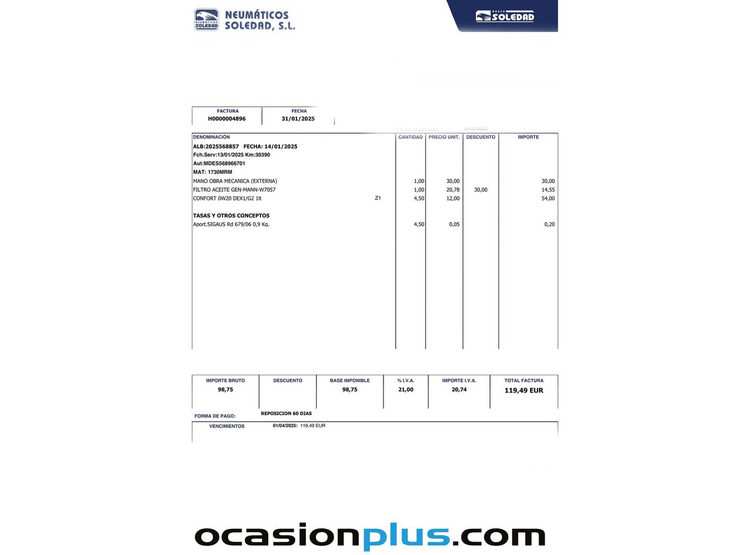 Foto del mantenimiento del Ford Puma Ford Puma 1.0 EcoBoost MHEV ST-Line Design (125 CV)