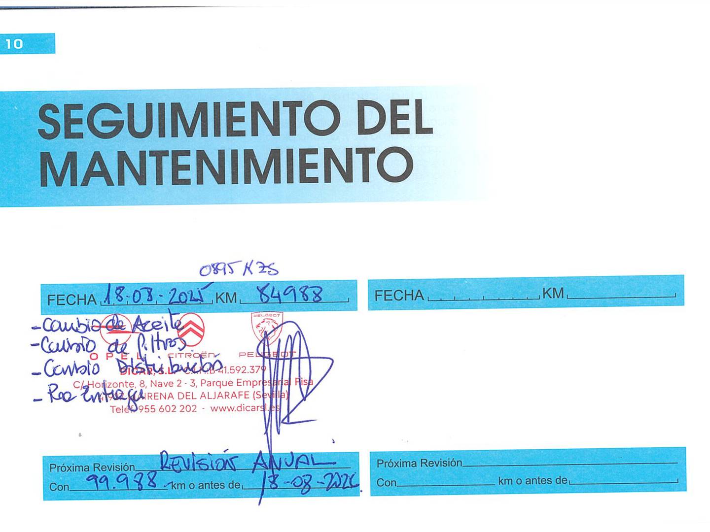 Foto del mantenimiento del Opel Combo Life Opel Combo Life 1.2 Turbo S&S Innovation L (110 CV)