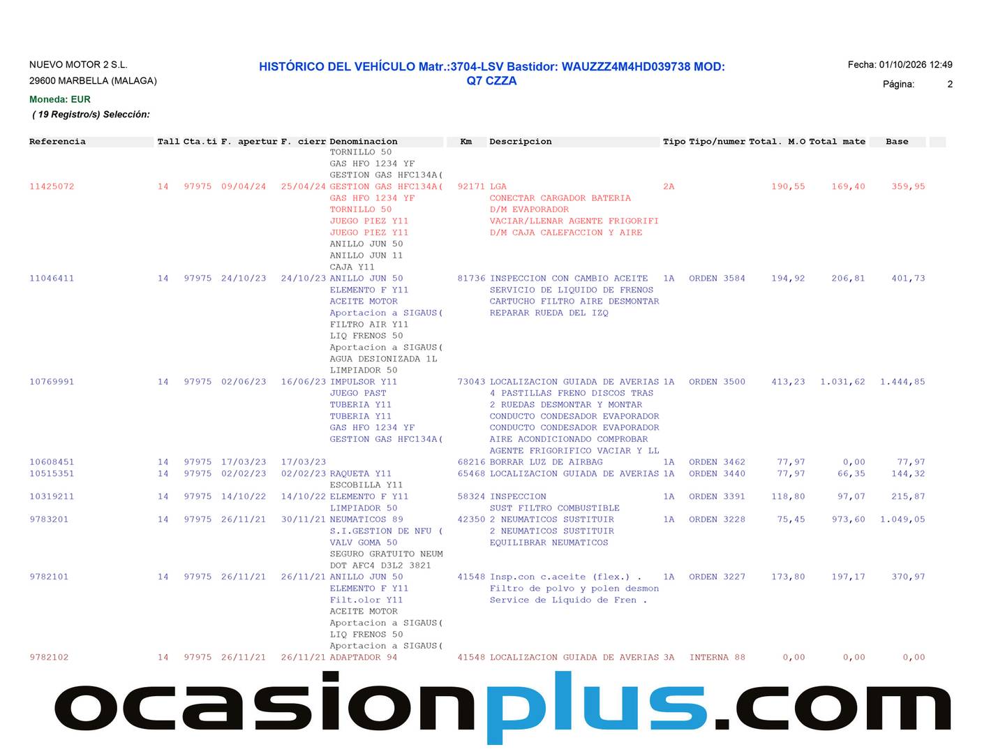 Foto del mantenimiento del Audi Q7 Audi Q7 3.0 TDI ultra quattro (218 CV) tiptronic 7 Plazas Pack S-Line