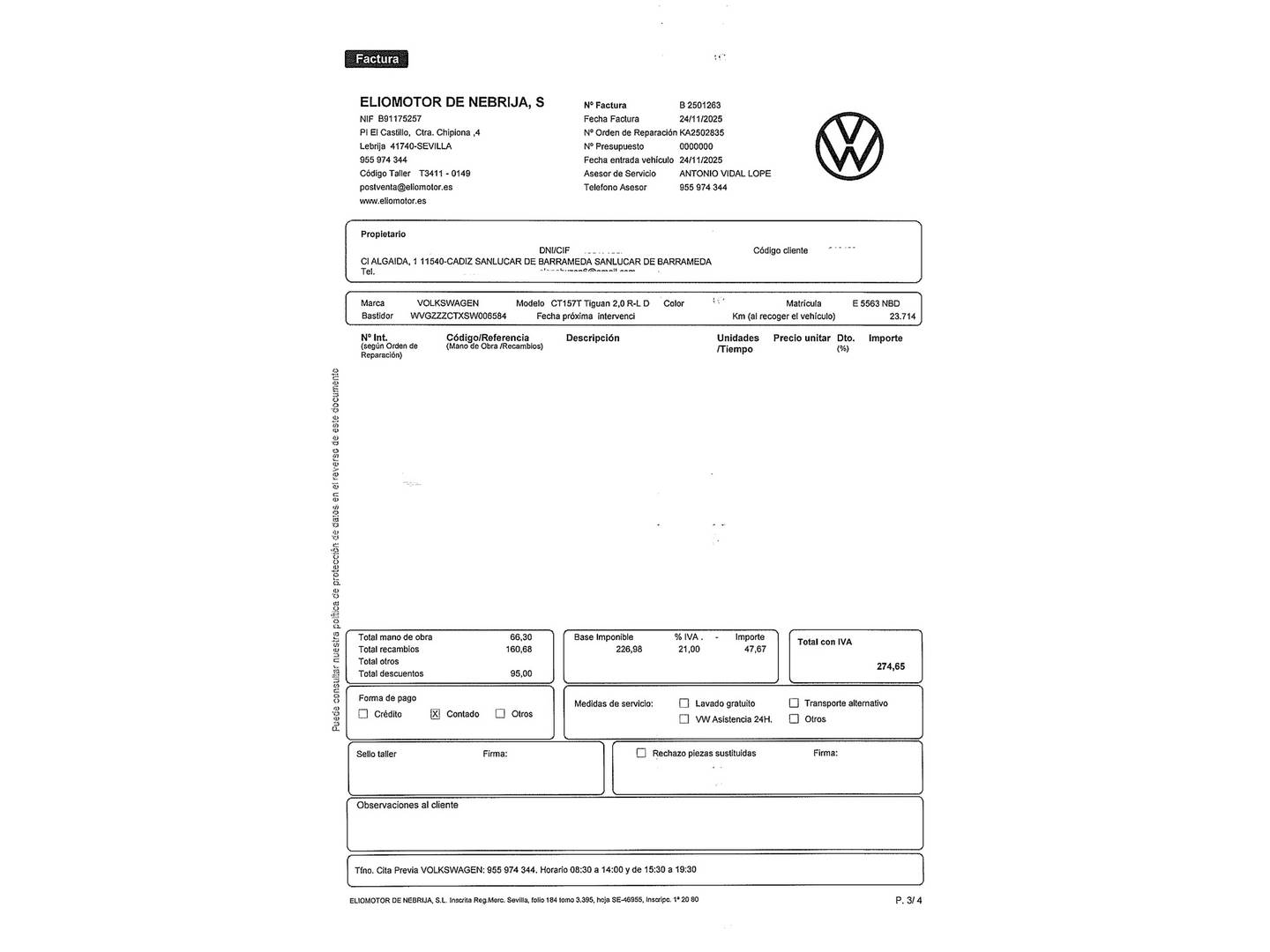 Foto del mantenimiento del Volkswagen Tiguan Volkswagen Tiguan R-Line 2.0 TDI 4Motion (193 CV) DSG