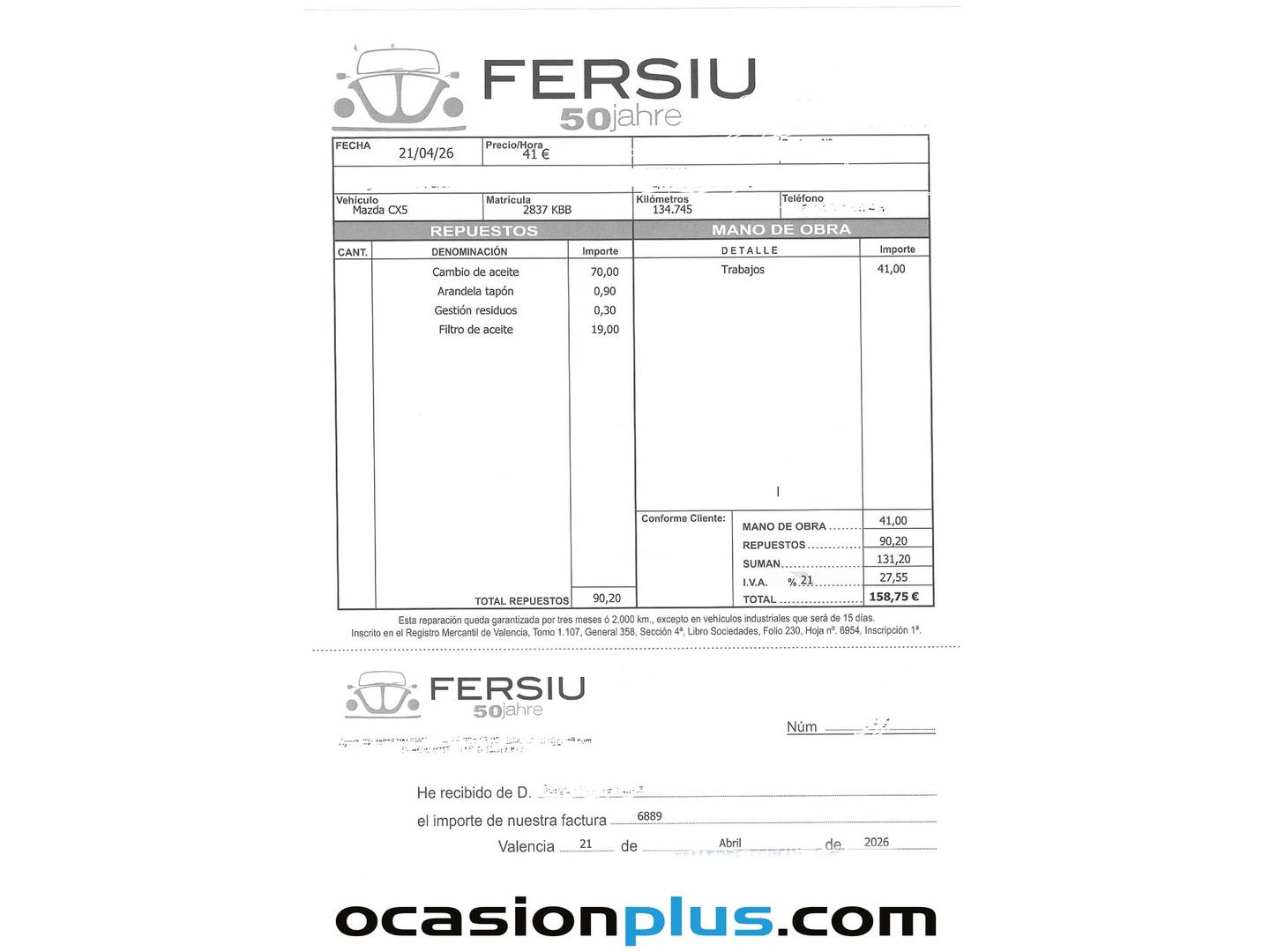 Foto del mantenimiento del Mazda CX-5 Mazda CX-5 2.2 DE Origin 2WD (150 CV)