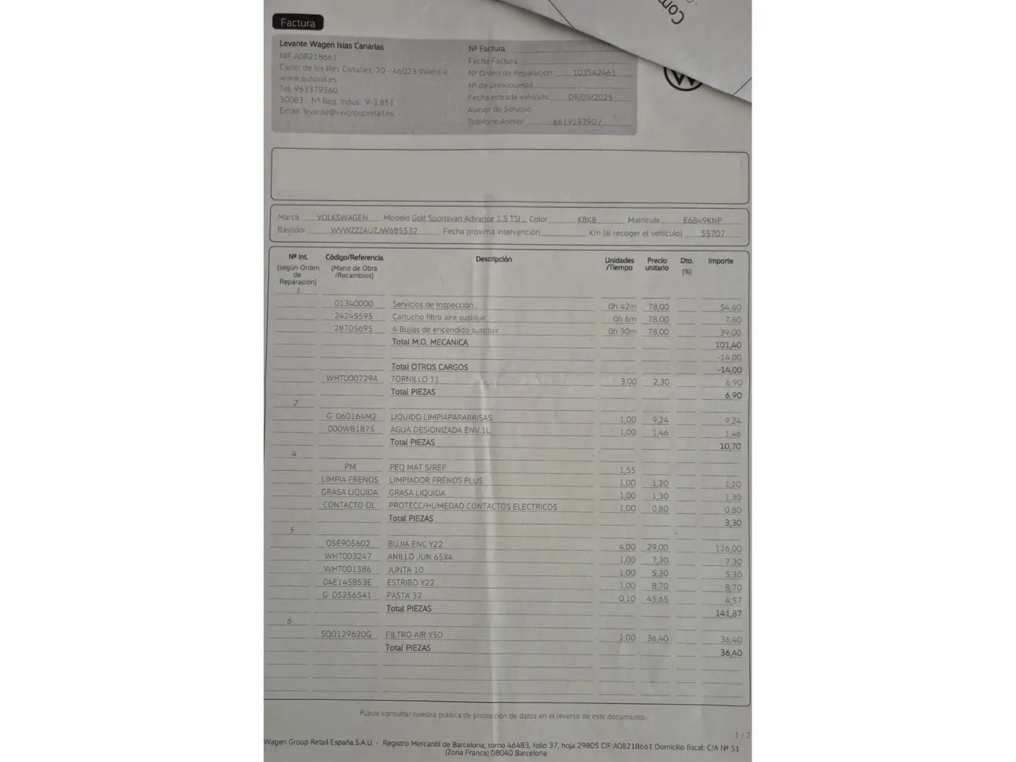 Foto Volkswagen Golf Sportsvan Volkswagen Golf Sportsvan Sportsvan 1.5 TSI EVO Advance  (130 CV)