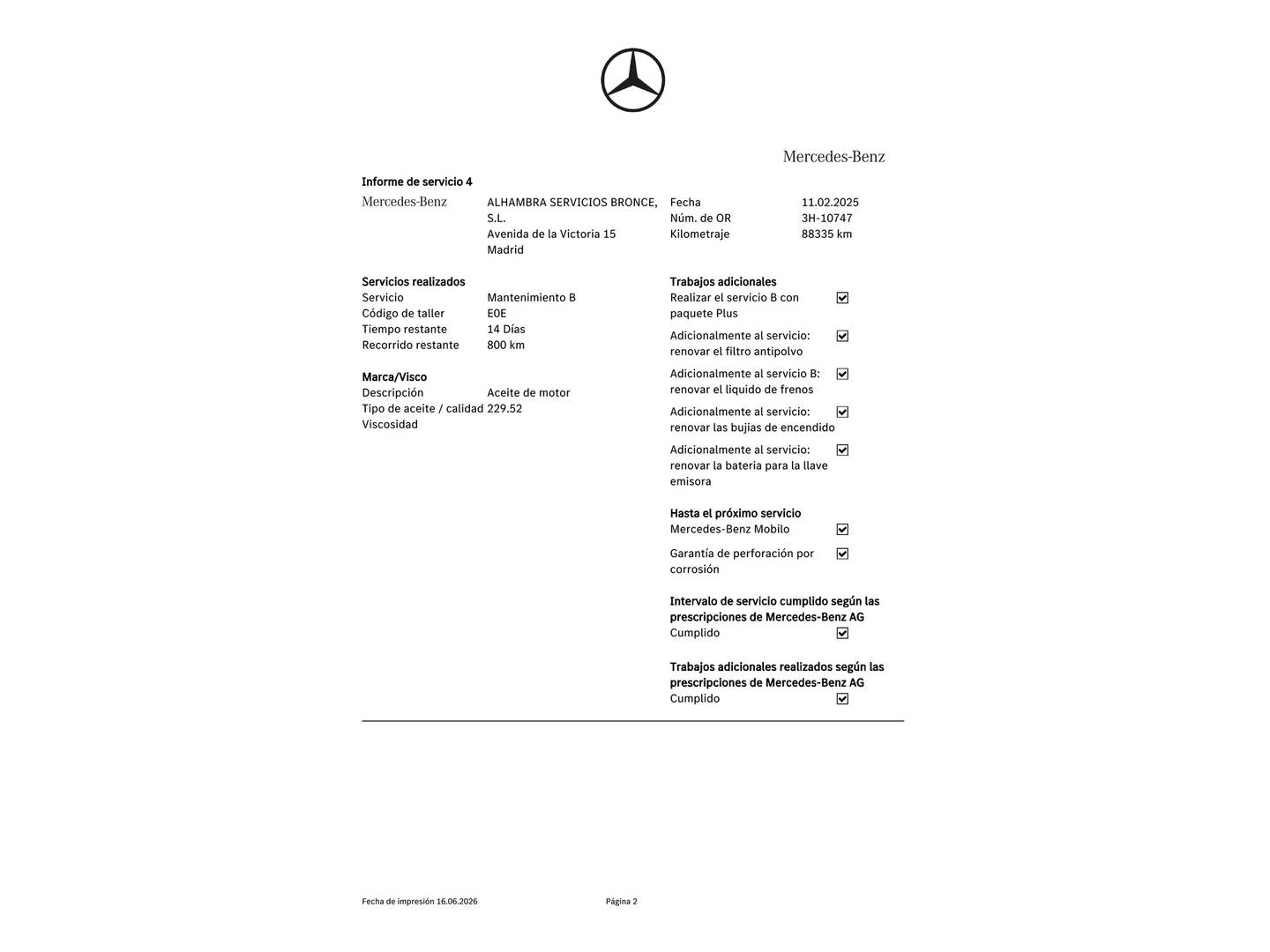 Foto del mantenimiento del Mercedes Clase GLC Mercedes GLC 4Matic (258 CV)