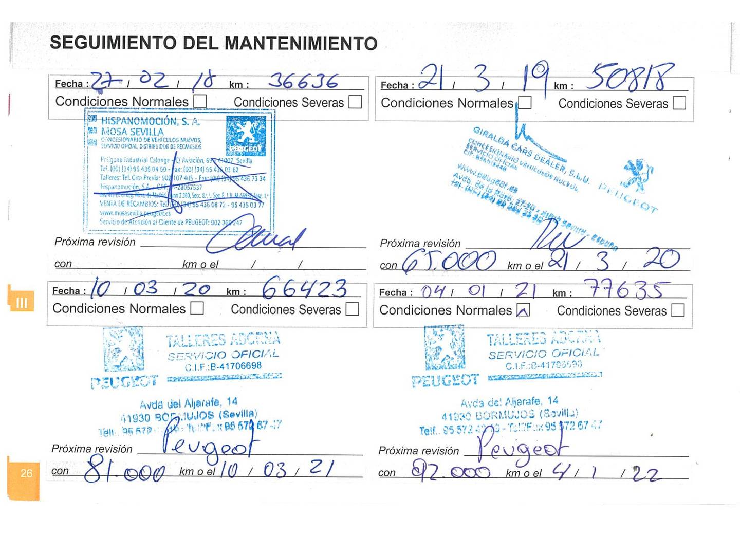 Foto del mantenimiento del Peugeot 2008 Peugeot 2008 PureTech 110 S&S Allure (110 CV)