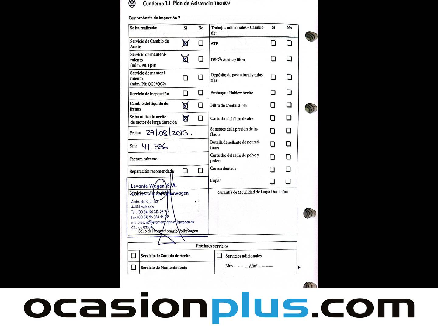 Foto del mantenimiento del Volkswagen Passat Volkswagen Passat Advance Plus 2.0 TDI DPF (110 CV)