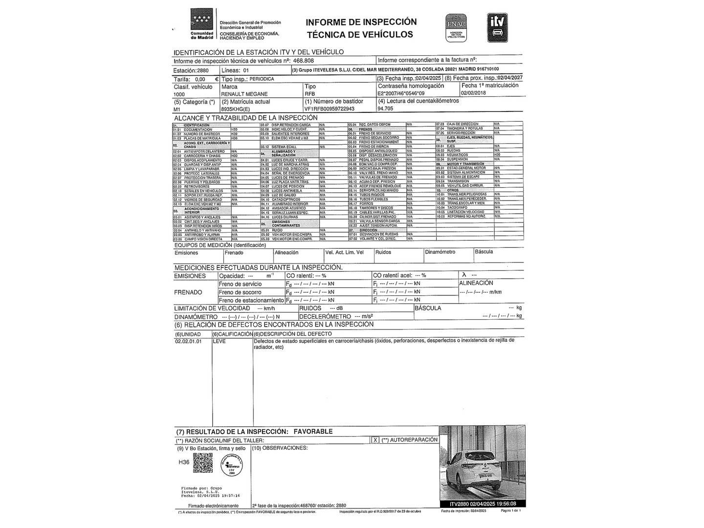 Foto del mantenimiento del Renault Mégane Renault Megane Tech Road Energy TCe (130 CV)