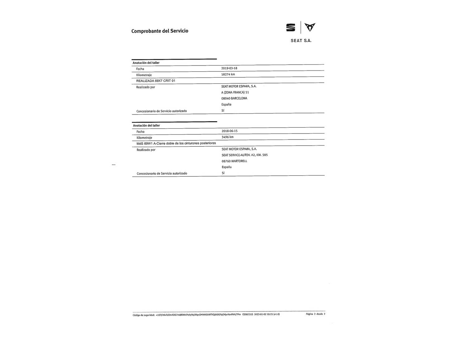 Foto del mantenimiento del Seat Ibiza Seat Ibiza 1.6 TDI CR S&S FR (115 CV)