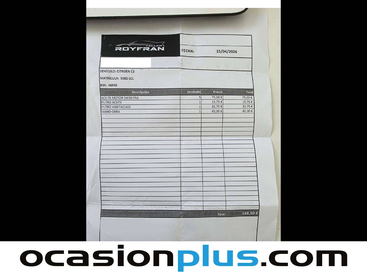 Foto del mantenimiento del Citroën C3 Citroën C3 PureTech 83 Feel (83 CV)