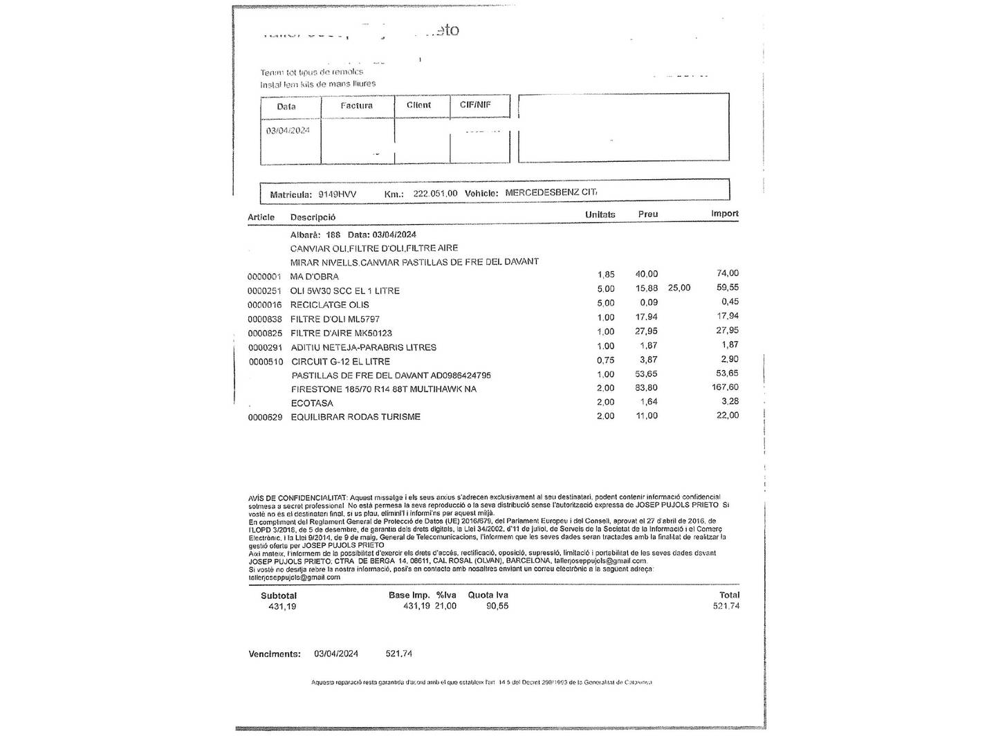 Foto Mercedes Citan Mercedes-Benz Citan Furgon 108 CDI Compacto (75 CV)
