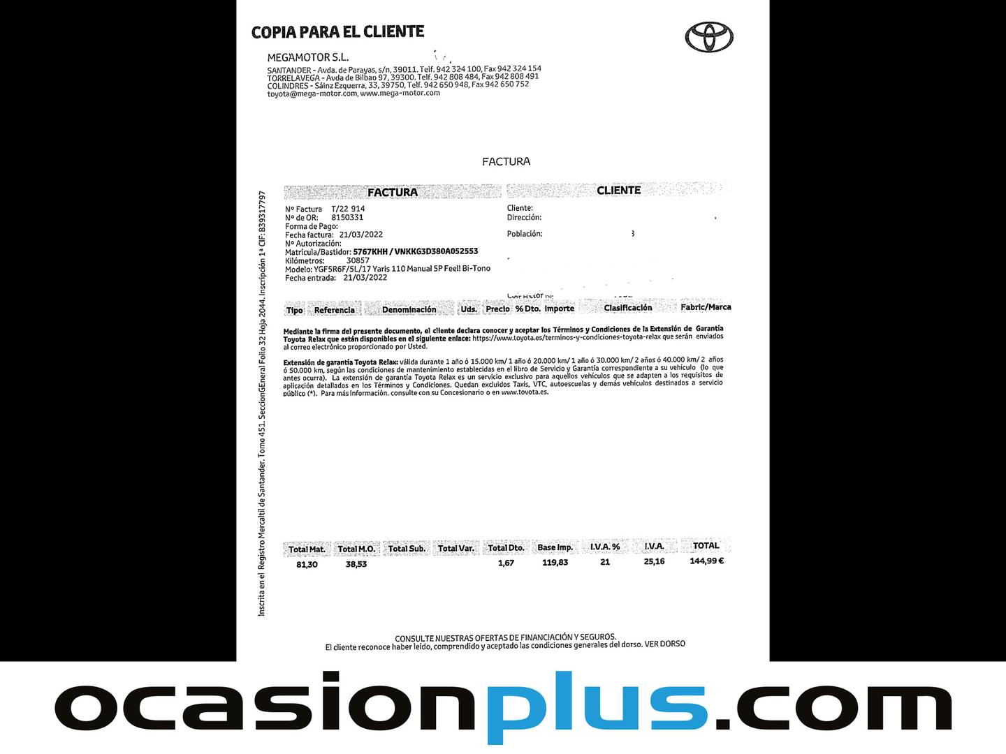 Foto del mantenimiento del Toyota Yaris Toyota Yaris 1.5 Feel (111 CV)