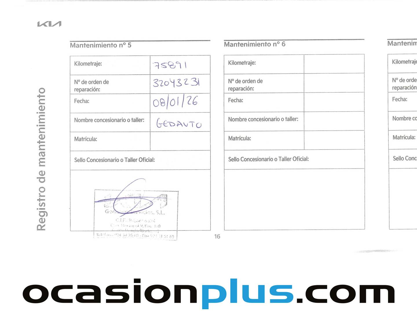 Foto del mantenimiento del KIA Sportage KIA Sportage 1.6 T-GDi MHEV GT Line 4x2 DCT (150 CV)