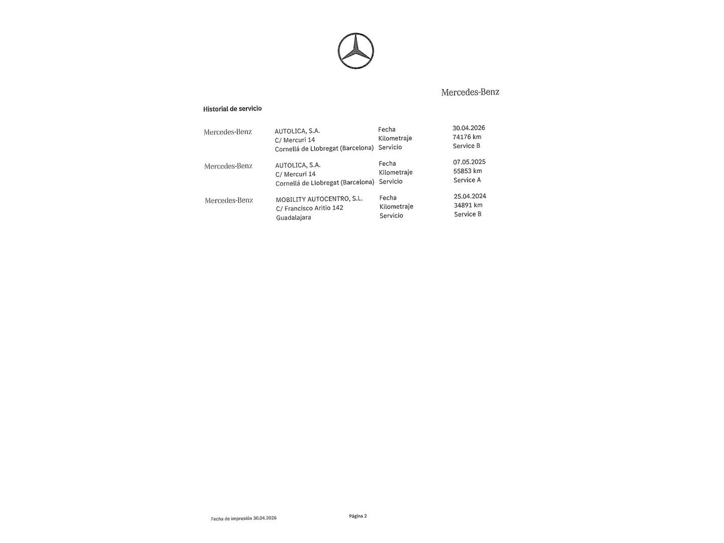 Foto del mantenimiento del Mercedes Clase B Mercedes Clase B B 180 d (116 CV)