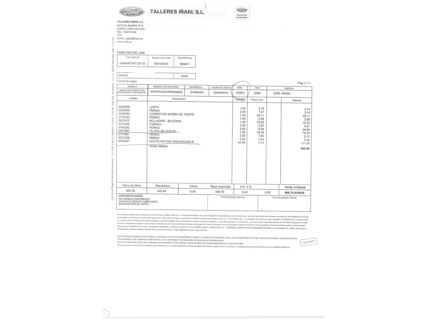 Foto del mantenimiento del Ford Focus Ford Focus SportBreak 1.0 Ecoboost Active Auto (125 CV)