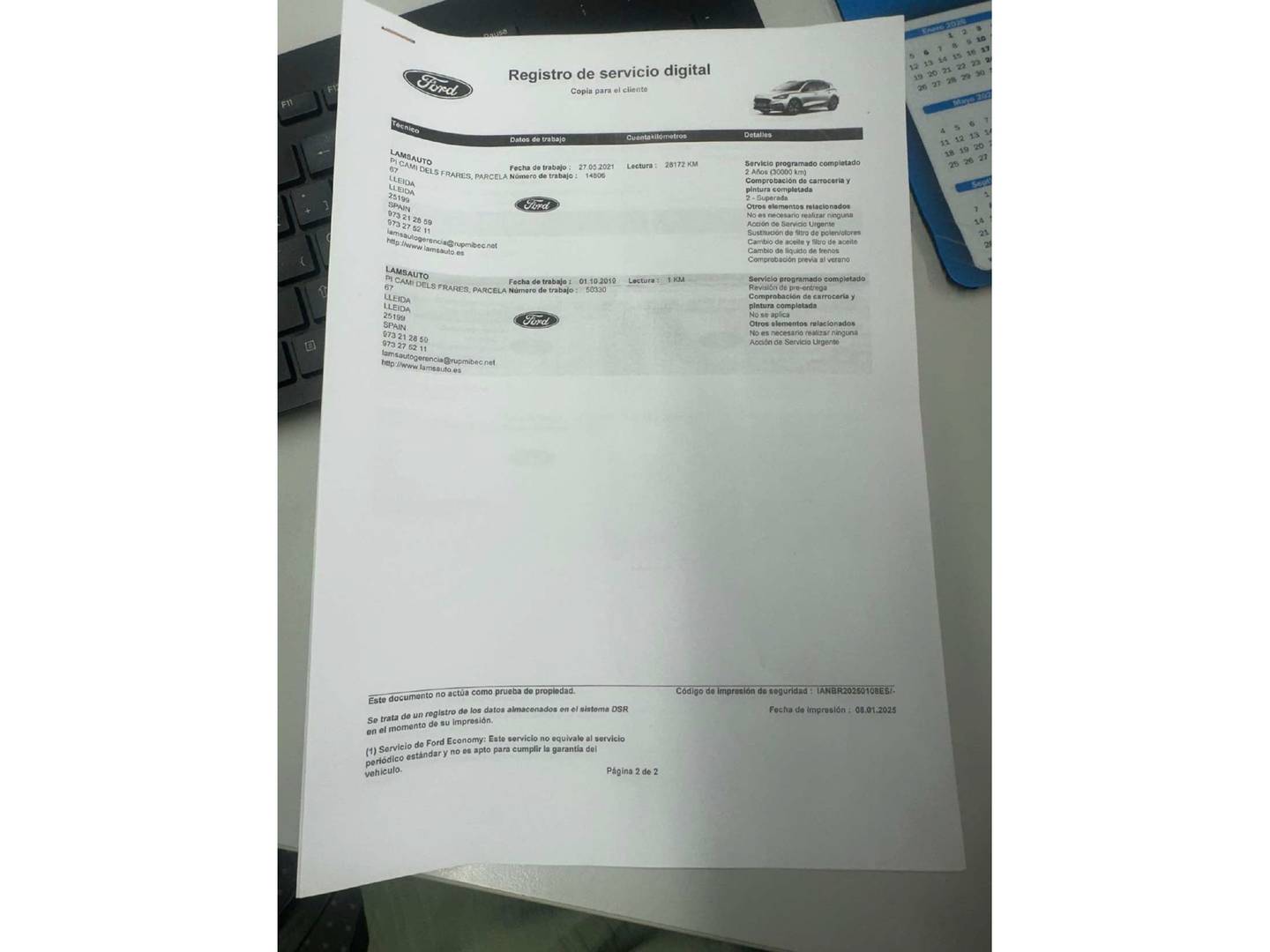 Foto del mantenimiento del Ford Focus Ford Focus 1.0 Ecoboost Active (125 CV)