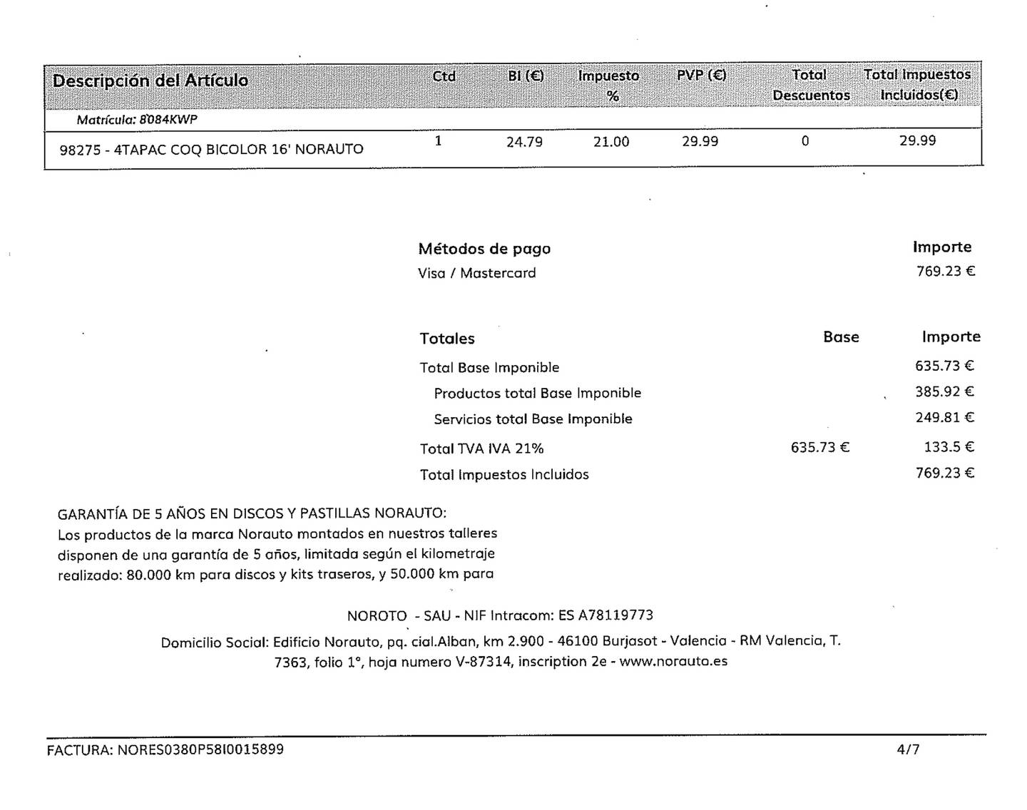 Foto del mantenimiento del Citroën Berlingo Citroën Berlingo BlueHDi 130 Talla M Feel (130 CV)
