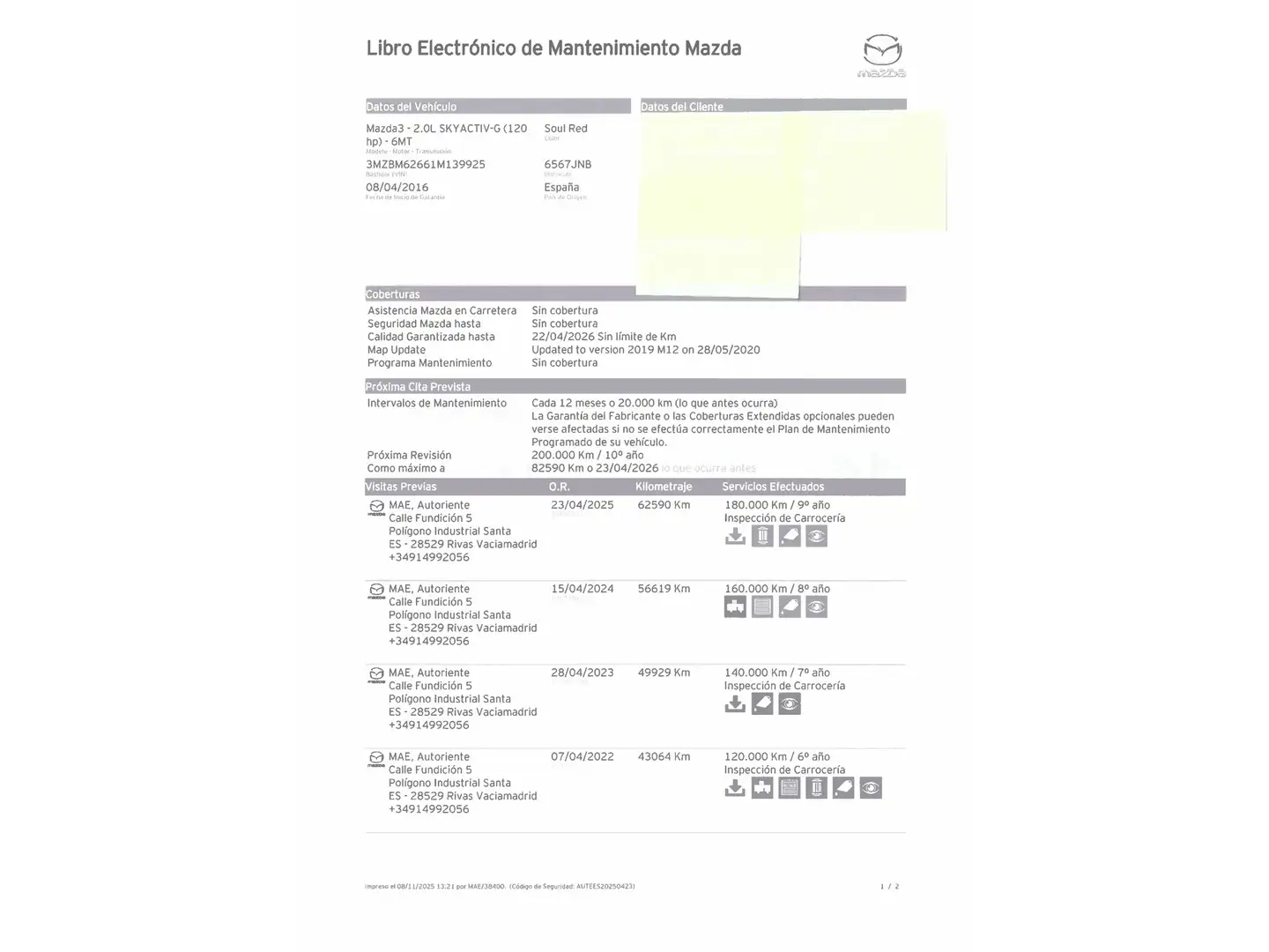 Foto Mazda Mazda3 Mazda Mazda 3 2.0 GE Sedan Luxury MT (120 CV)