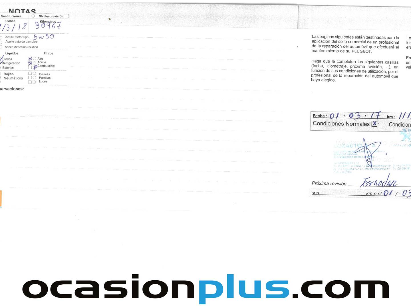Foto del mantenimiento del Peugeot 208 Peugeot 208 Style BlueHDi (75 CV)
