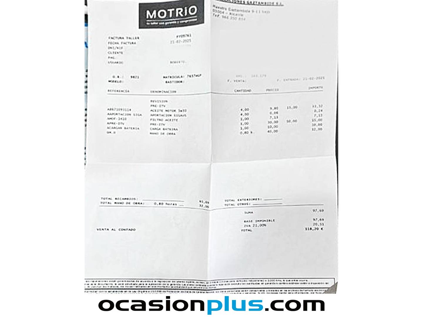 Foto del mantenimiento del Honda Insight Honda Insight 1.3 i-VTEC IMA Elegance (102 CV)
