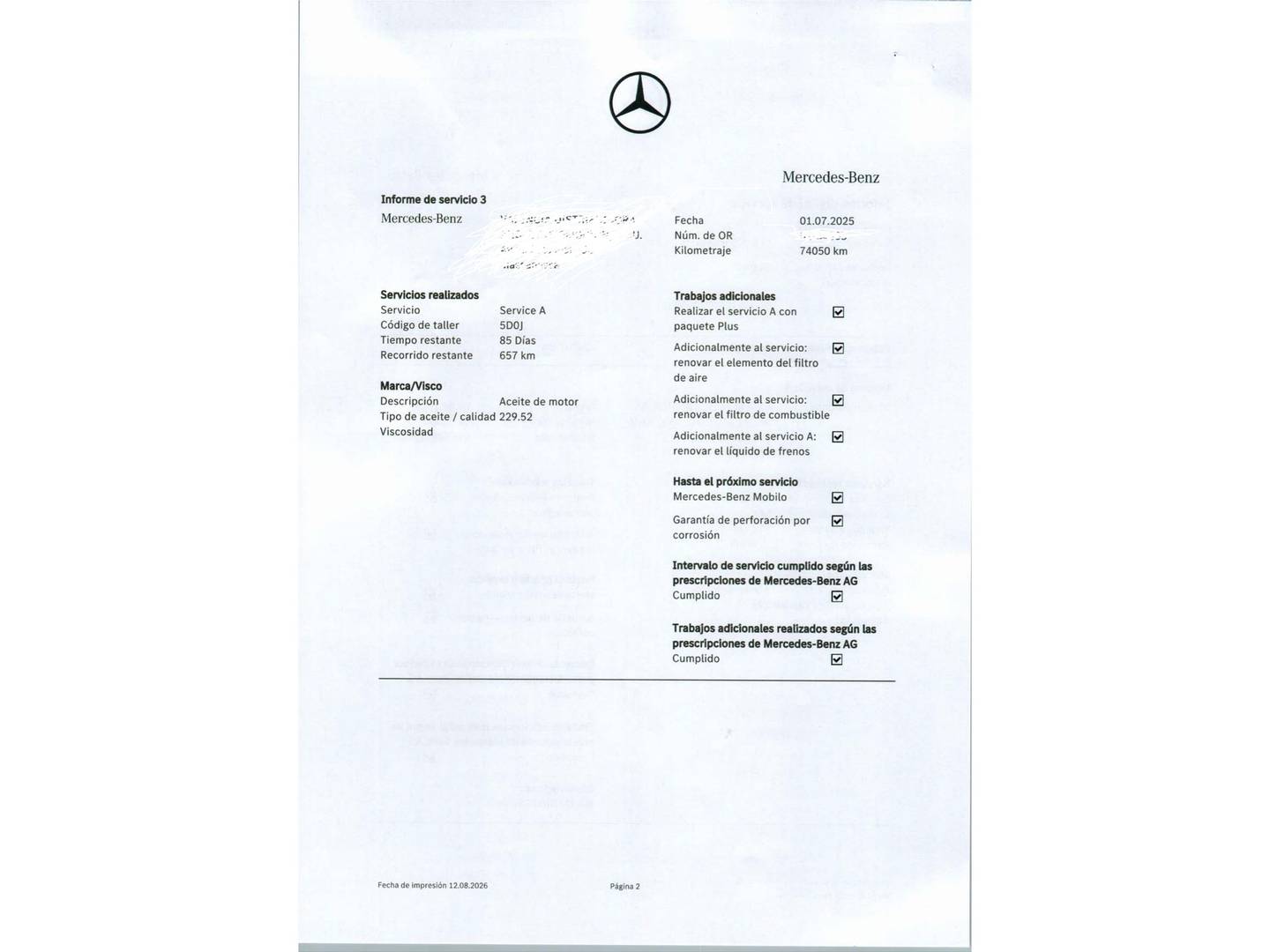 Foto del mantenimiento del Mercedes CLS Mercedes Clase CLS CLS 300 d 4Matic (265 CV) Pack AMG