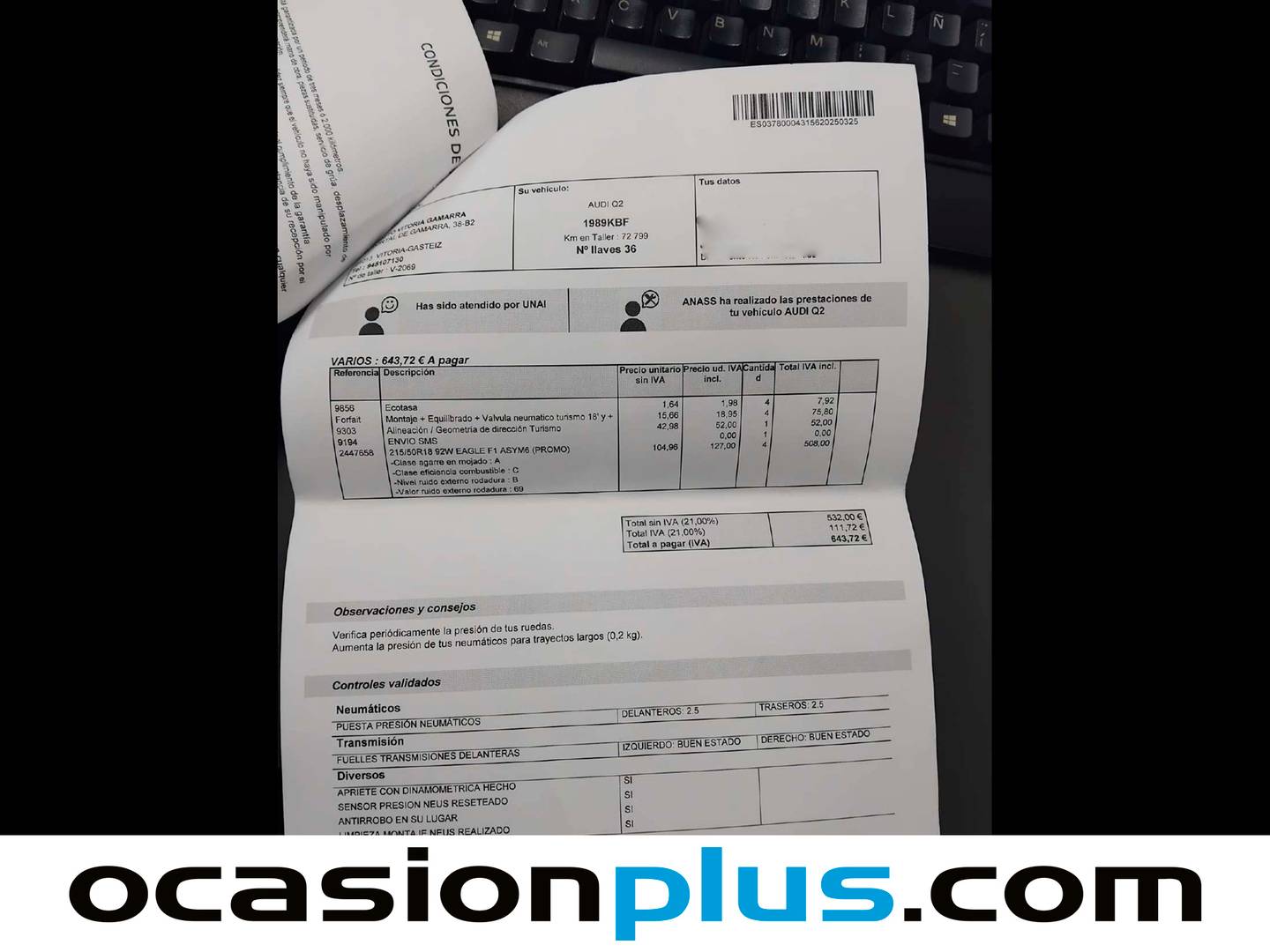 Foto del mantenimiento del Audi Q2 Audi Q2 sport edition 1.0 TFSI ultra (116 CV)