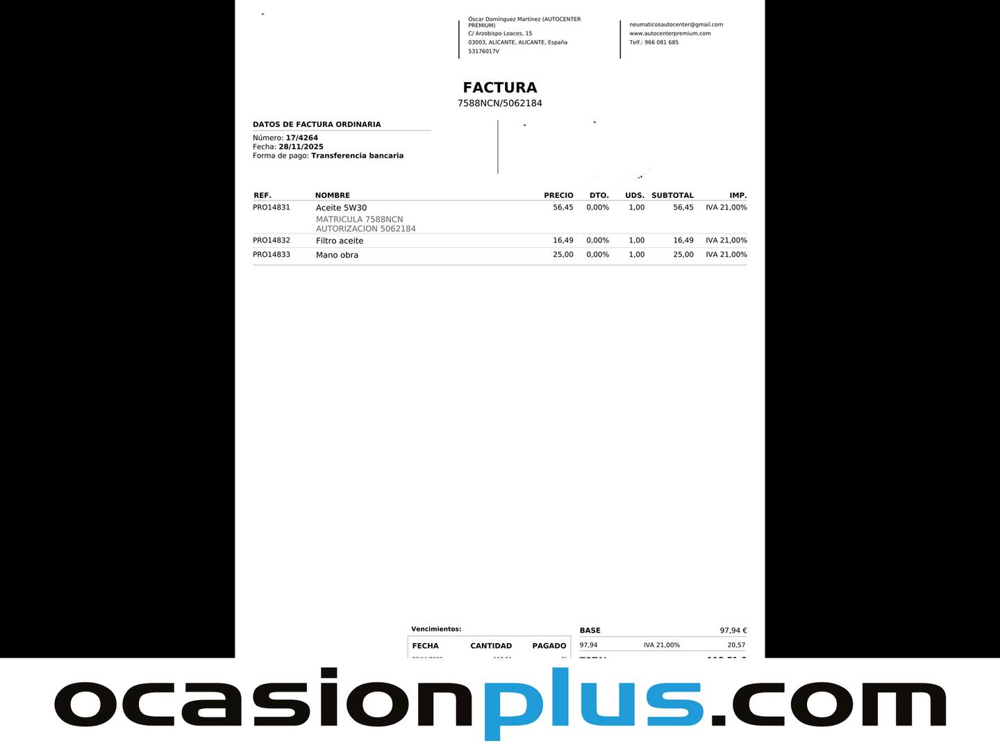 Foto del mantenimiento del JAECOO 7 JAECOO 7 1.6 TGDI Select FWD (145 CV)