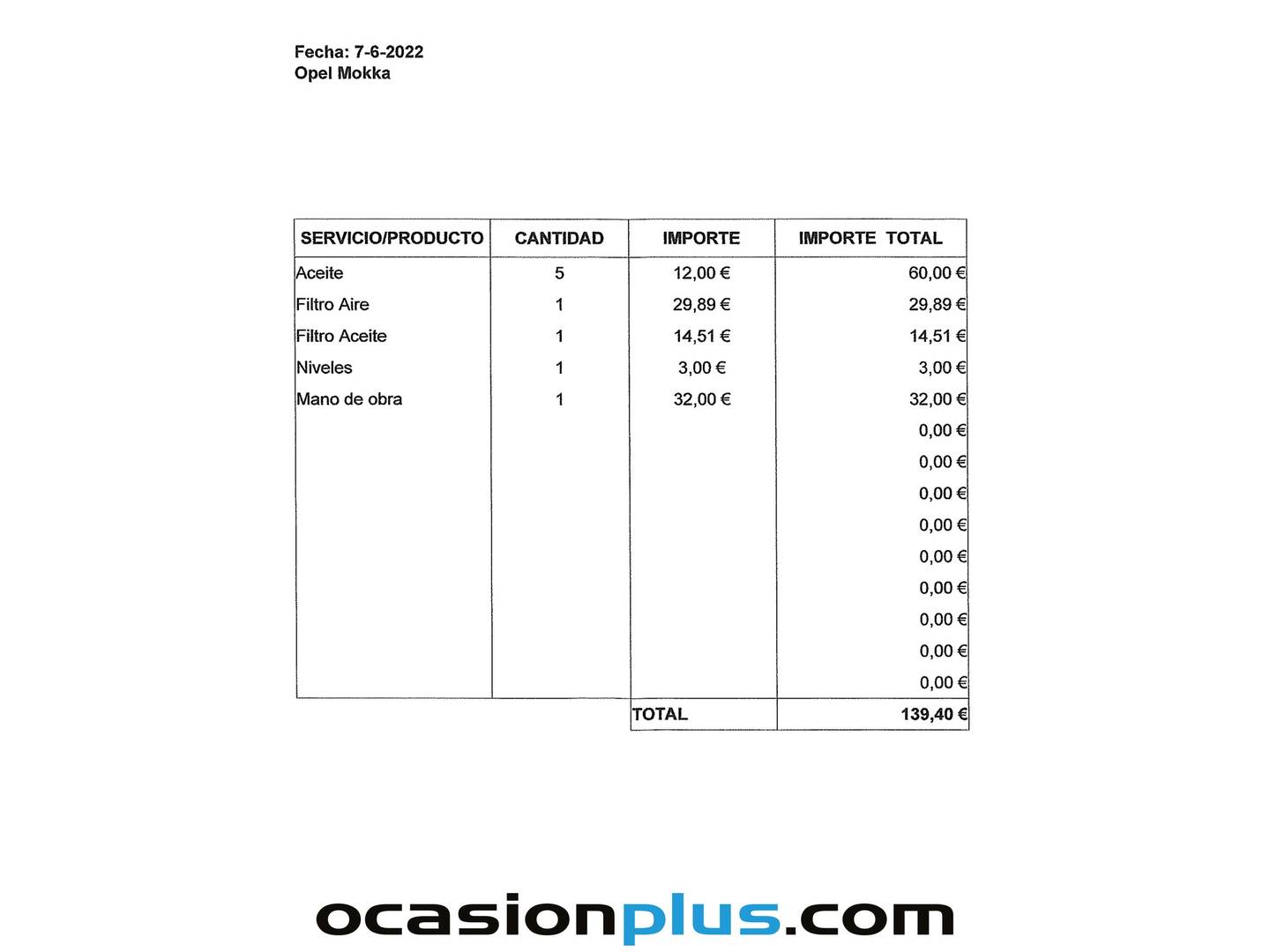 Foto del mantenimiento del Opel Mokka Opel Mokka 1.6 CDTi Excellence 4X2 Auto (136 CV)