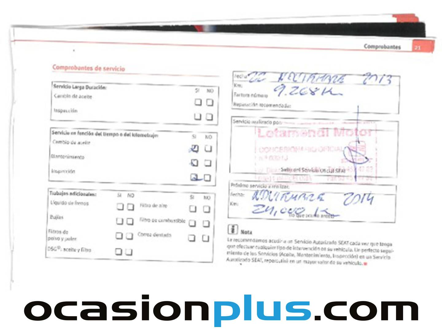 Foto del mantenimiento del Seat Ibiza Seat Ibiza ST 1.4 Style (85 CV)