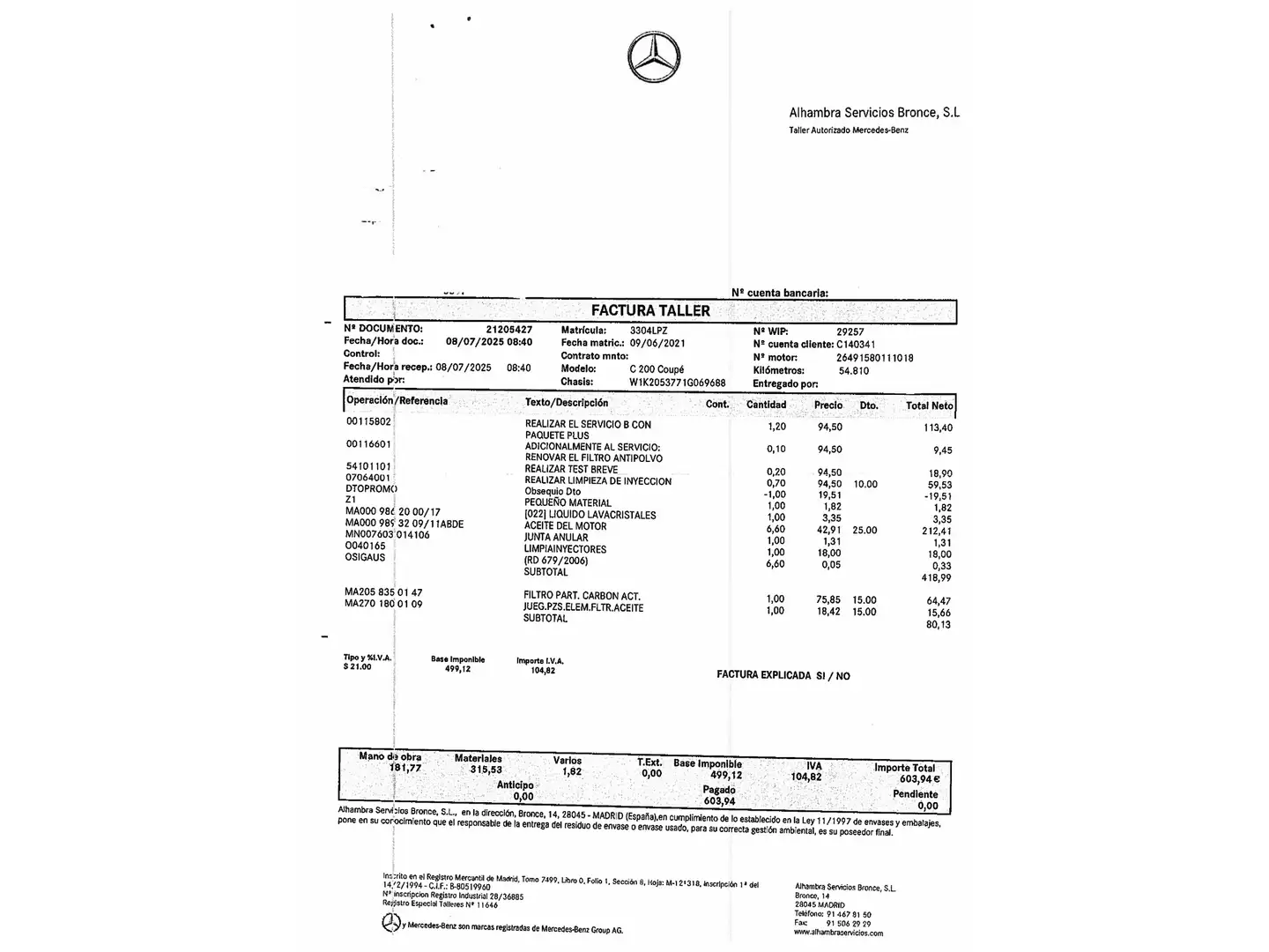 Foto Mercedes Clase C Mercedes-Benz Clase C C 200 Coupe (184 CV) Pack AMG