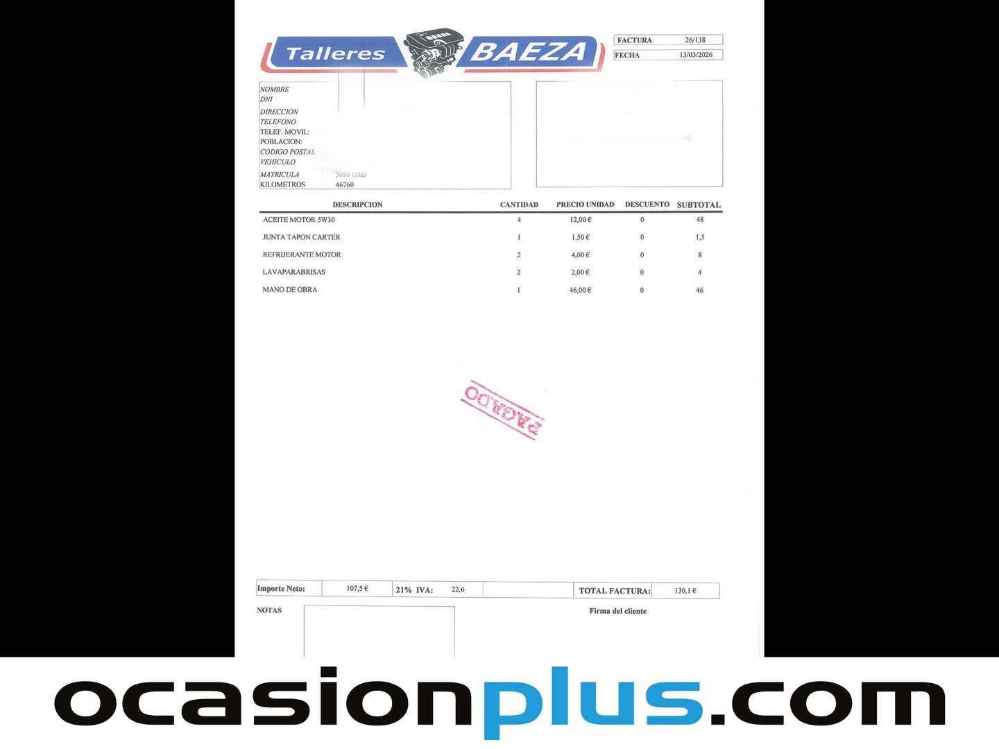 Foto del mantenimiento del Peugeot 207 Peugeot 207 1.4 VTi 16v Confort (95 CV)