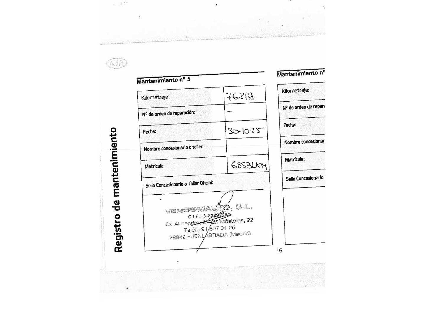 Foto del mantenimiento del KIA Sportage Kia Sportage 1.6 MHEV GT Line Xtreme 4X2 (115 CV)