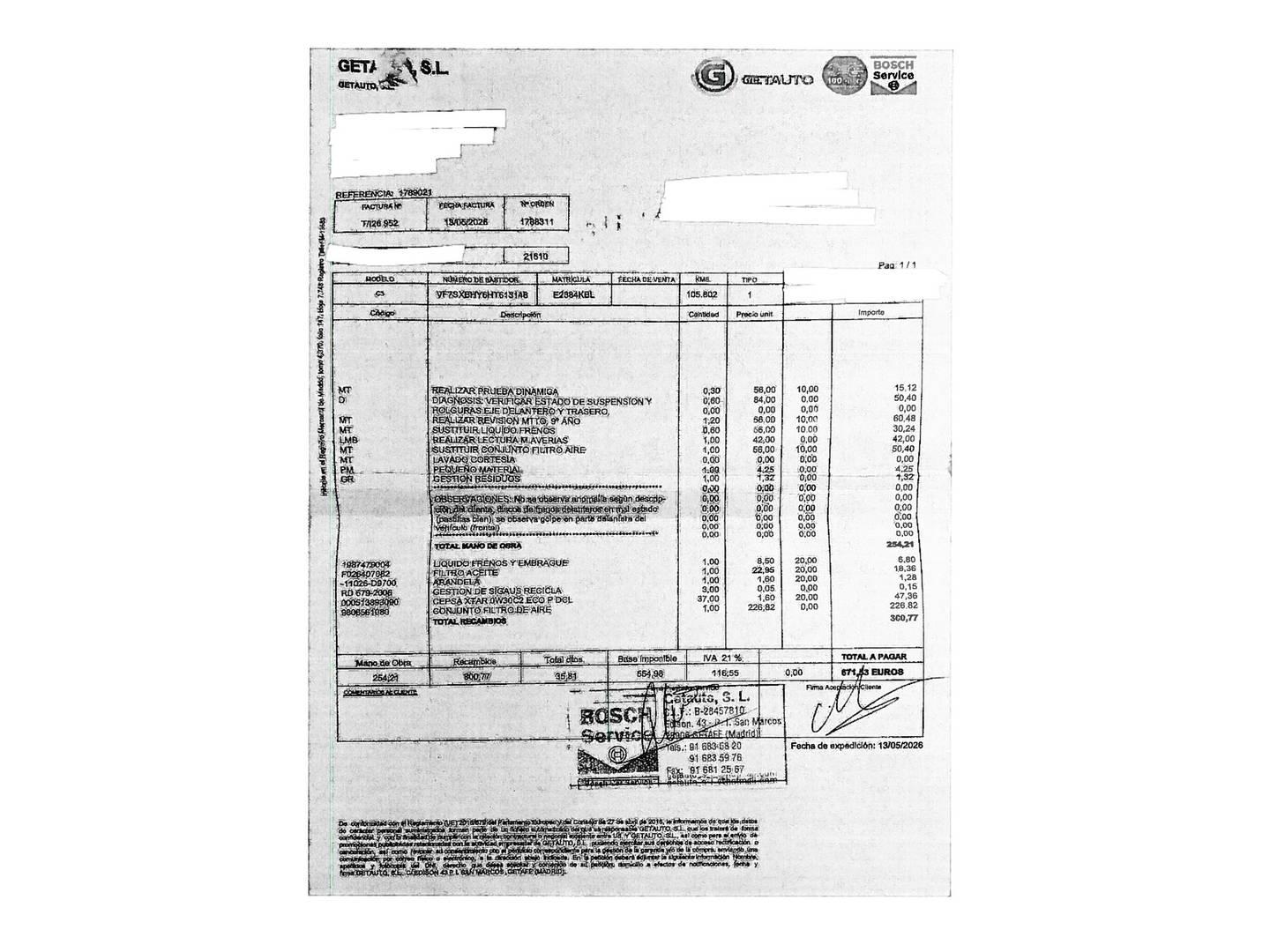 Foto del mantenimiento del Citroën C3 Citroën C3 BlueHDi 100 S&S FEEL (99 CV)