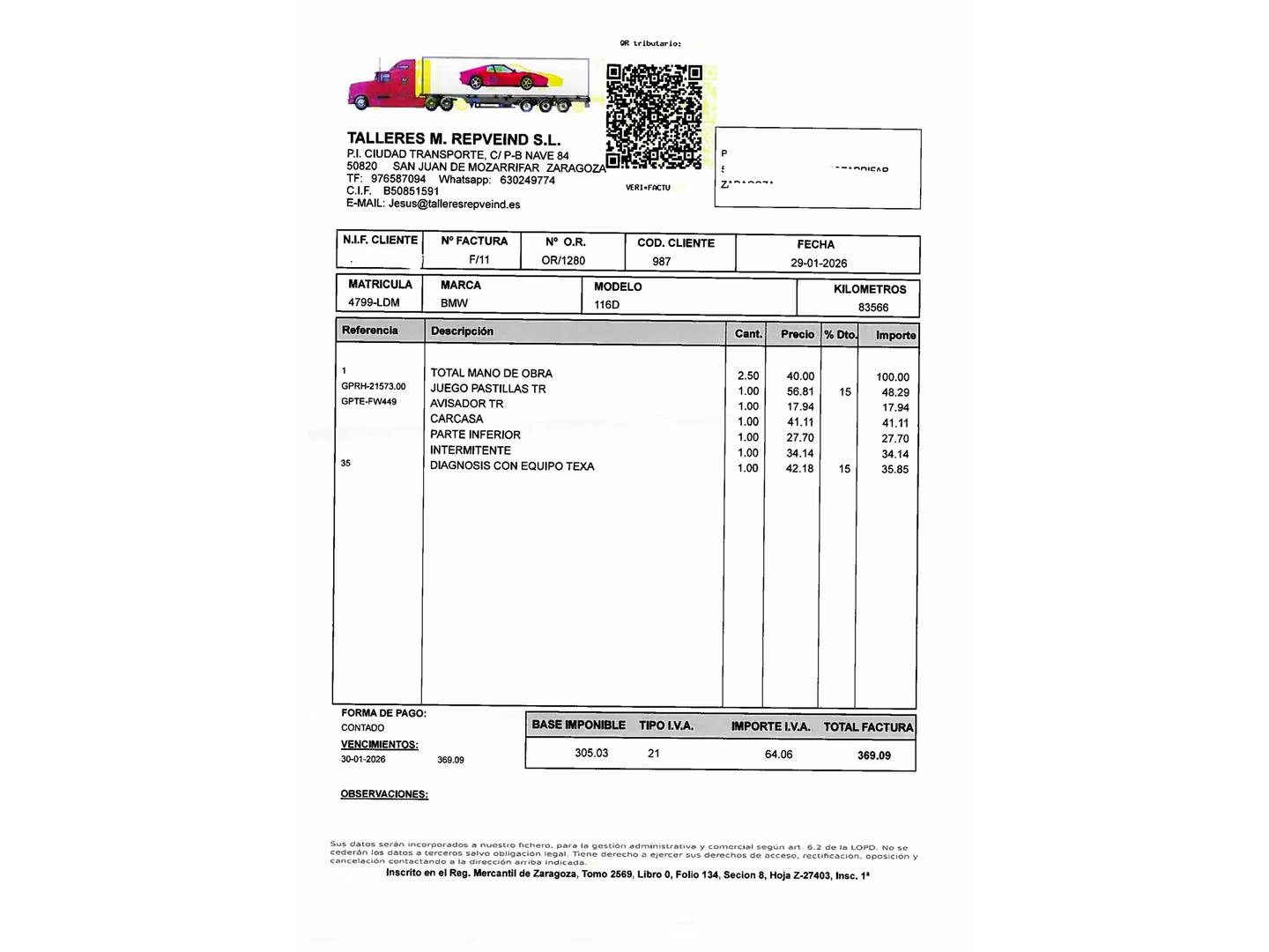 Foto del mantenimiento del BMW Serie 1 BMW Serie 1 116d (116 CV) Pack M