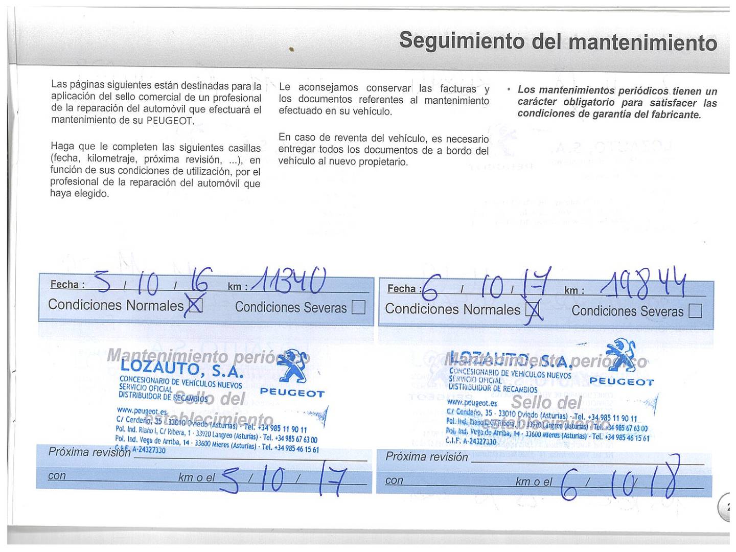 Foto del mantenimiento del Peugeot 208 Peugeot 208 1.0L PureTech Access (68 CV)