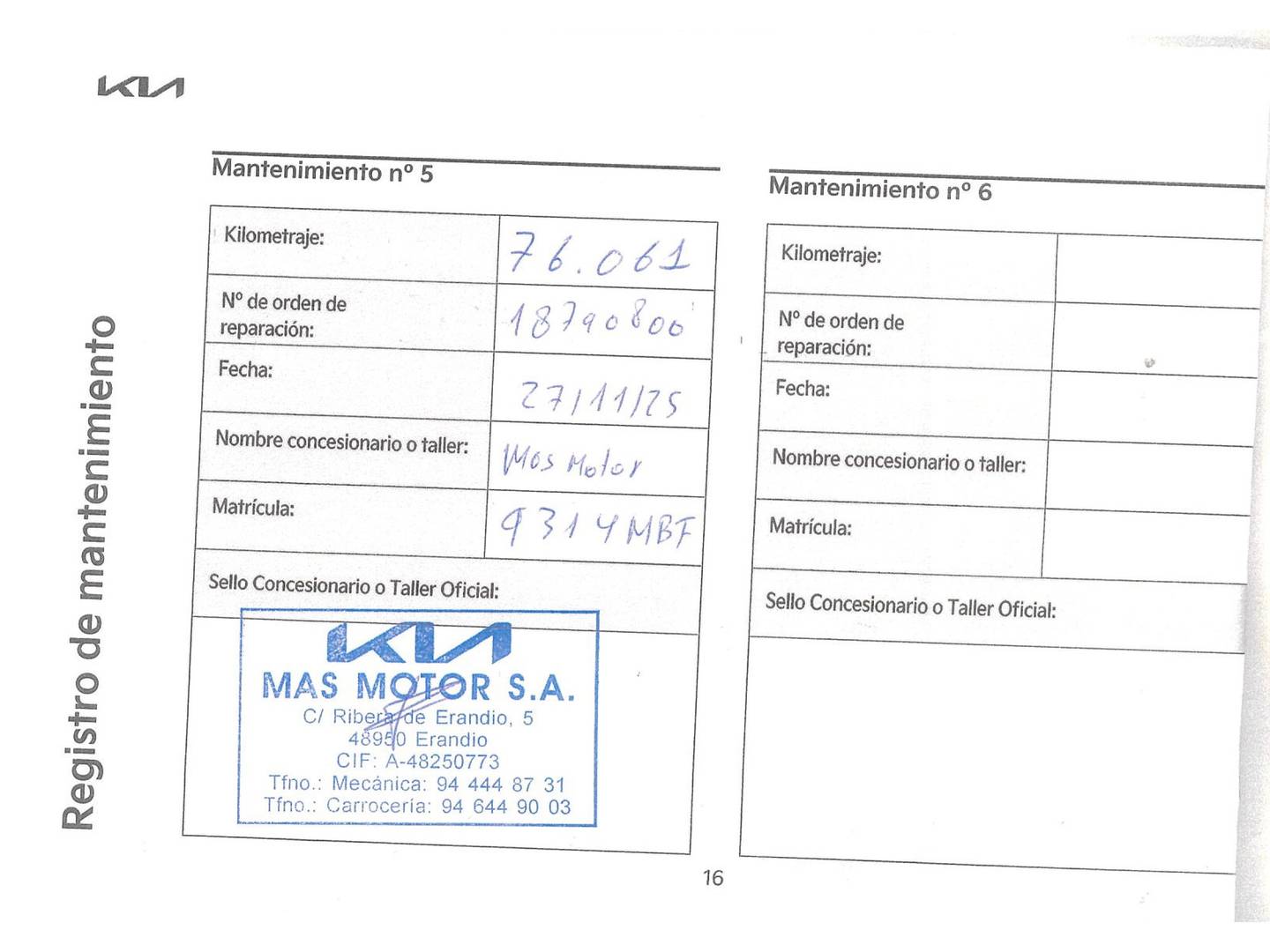 Foto del mantenimiento del KIA Stonic KIA Stonic 1.0 T-GDi MHEV Drive iMT (100 CV)