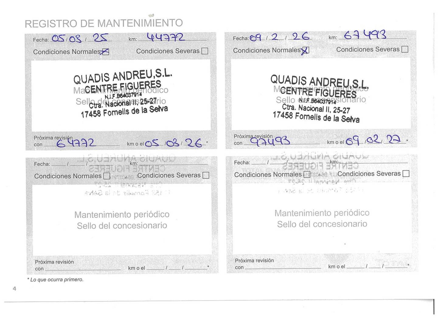 Foto del mantenimiento del Peugeot Rifter Peugeot Rifter BlueHDi 130 S&S Allure Business Standard (130 CV)