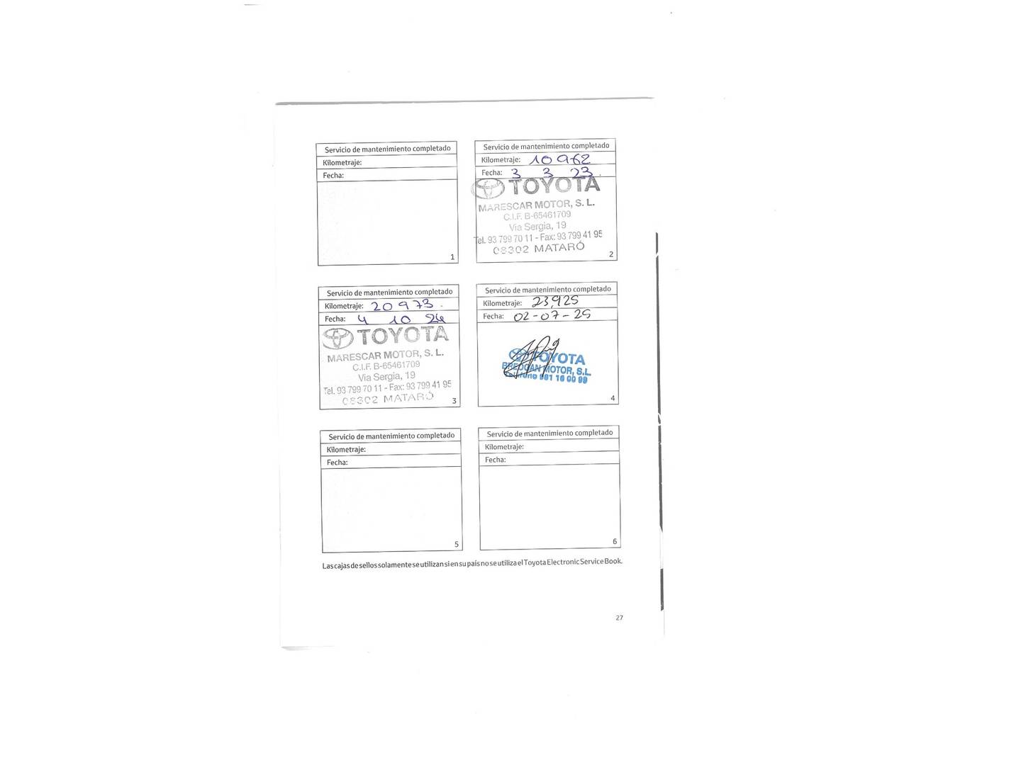 Foto del mantenimiento del Toyota Aygo Toyota Aygo 1.0 70 x-play (72 CV)