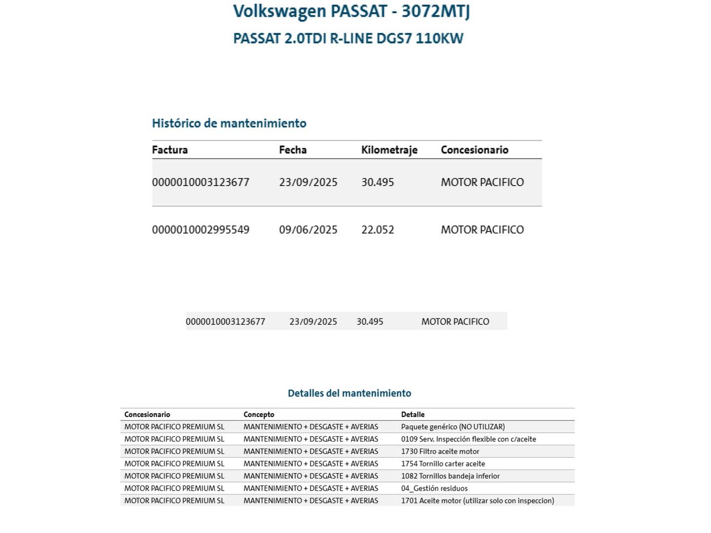 Foto del mantenimiento del Volkswagen Passat Volkswagen Passat Variant R-Line 2.0 TDI (150 CV) DSG