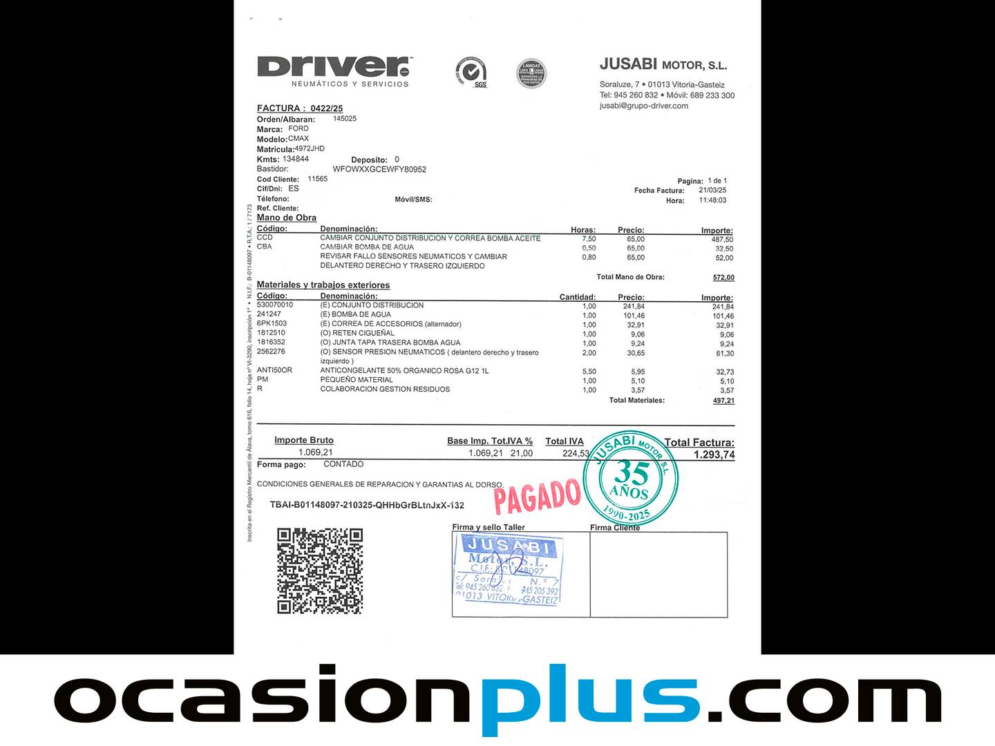Foto del mantenimiento del Ford Grand C-Max Ford Grand C-Max 1.0 EcoBoost Trend+ (125 CV)
