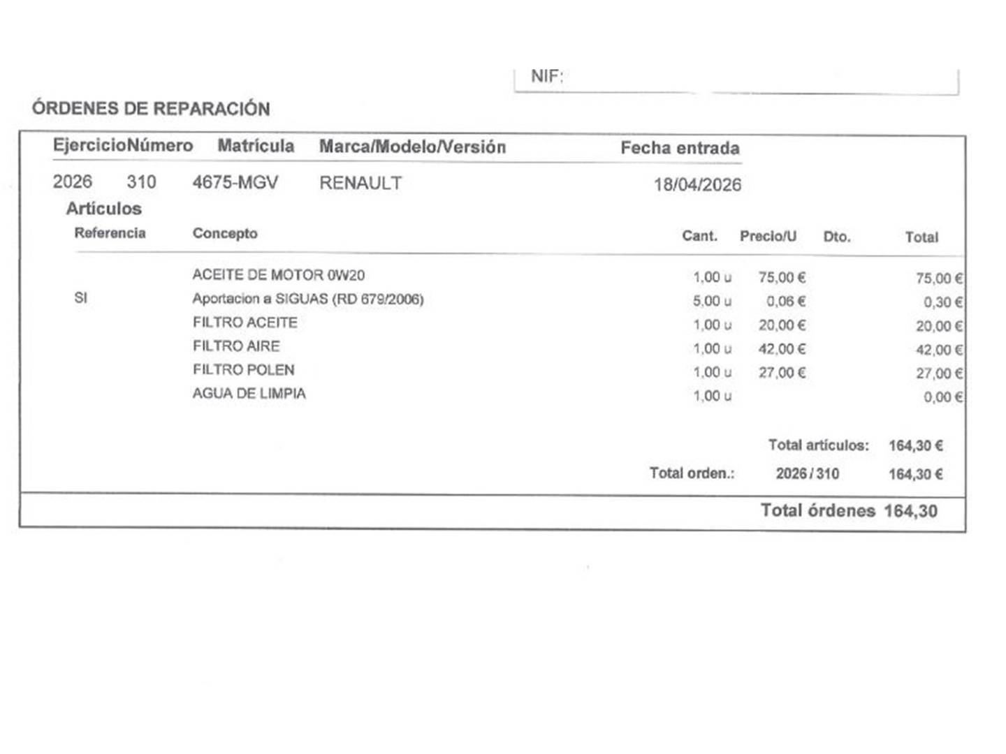 Foto del mantenimiento del Renault Clio Renault Clio Techno TCe (90 CV)