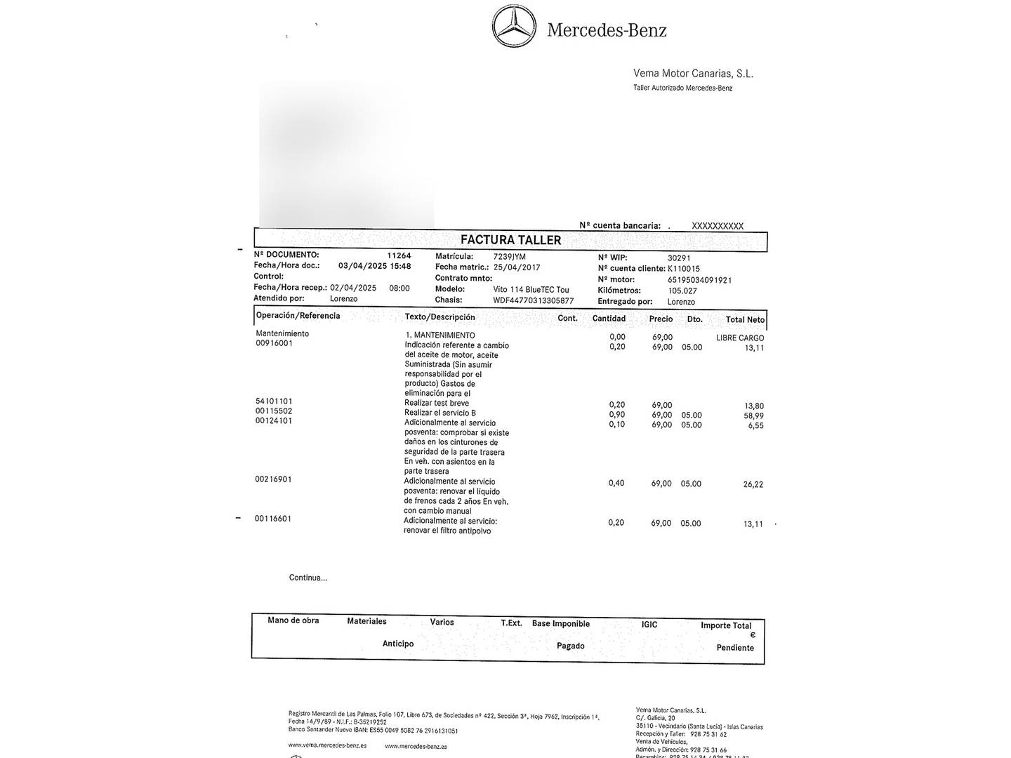 Foto Mercedes Vito Mercedes-Benz Vito 114 CDI Tourer Pro Larga (136 CV) 9 Plazas