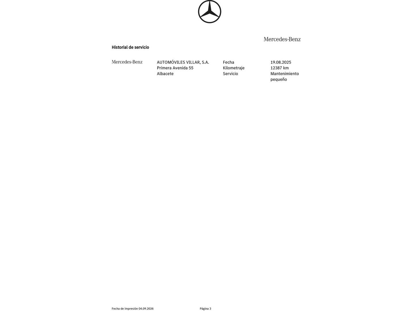 Foto del mantenimiento del Mercedes Clase V Mercedes Clase V 300 d Marco Polo Horizon Largo 4matic (239 CV)