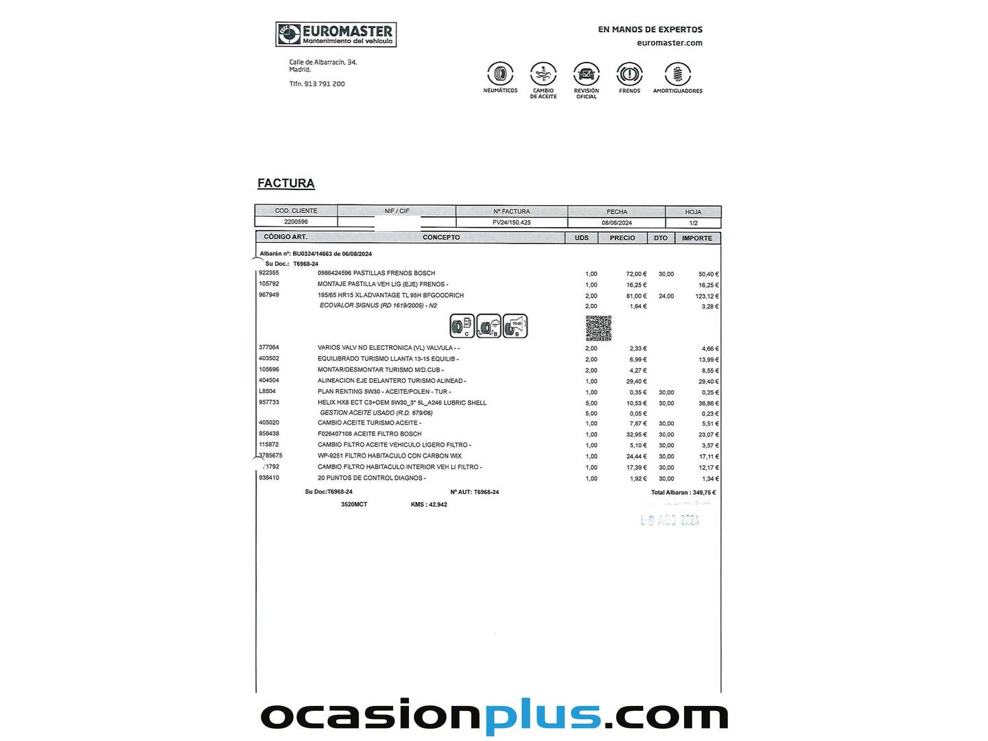 Foto del mantenimiento del Fiat Doblò Cargo Fiat Dobló Cargo 1.6 Multijet SX (90 CV)
