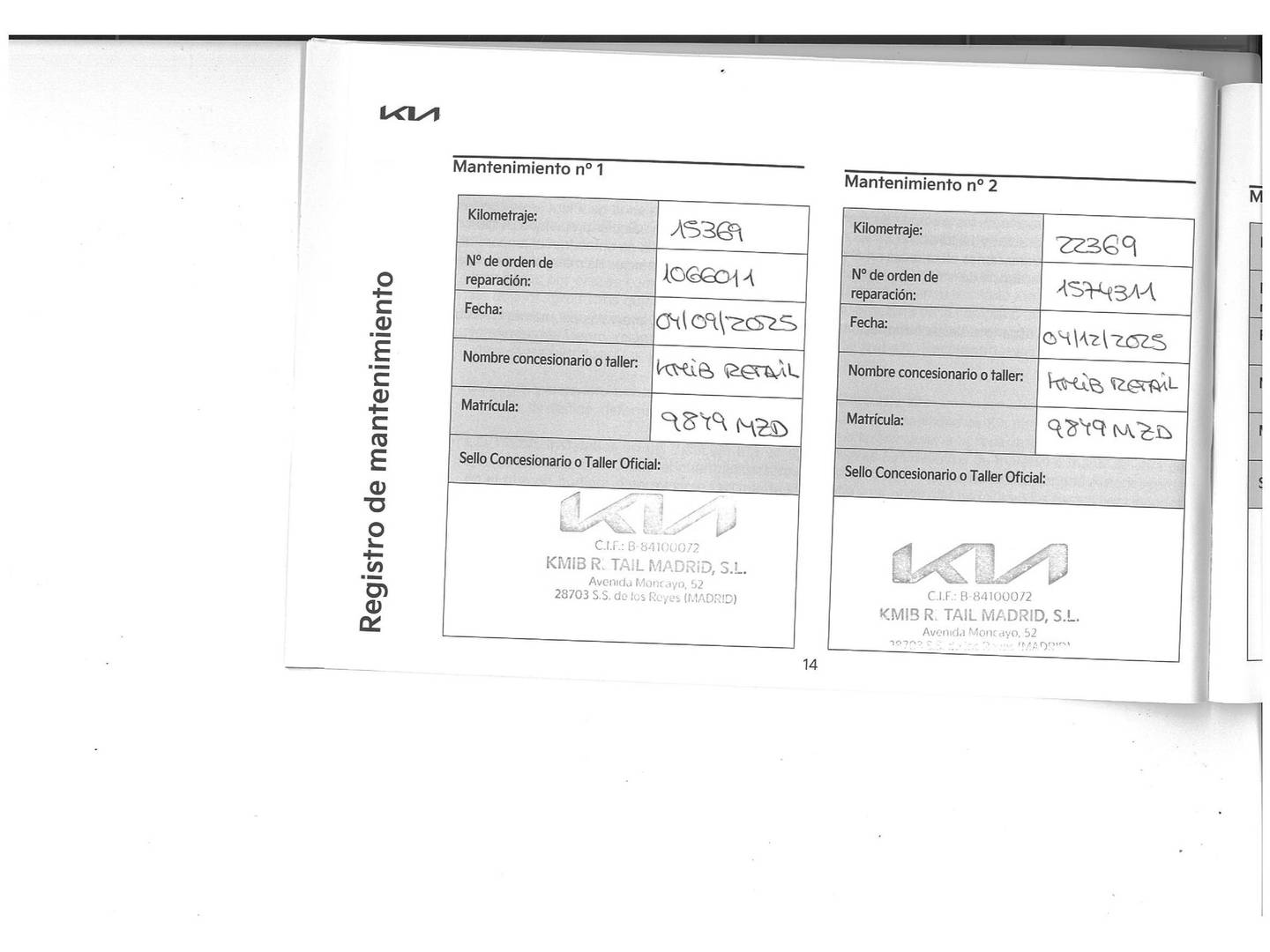 Foto del mantenimiento del KIA Ceed KIA Ceed 1.0 T-GDI Drive (100 CV)