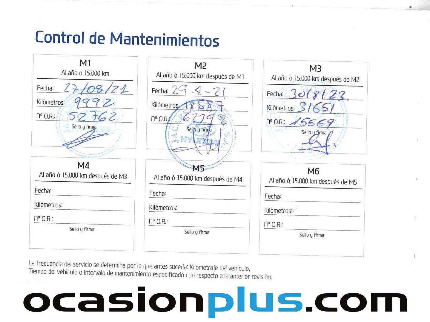 Foto del mantenimiento del Hyundai i30 Hyundai i30 Fastback 1.0 TGDI Klass  (120 CV)