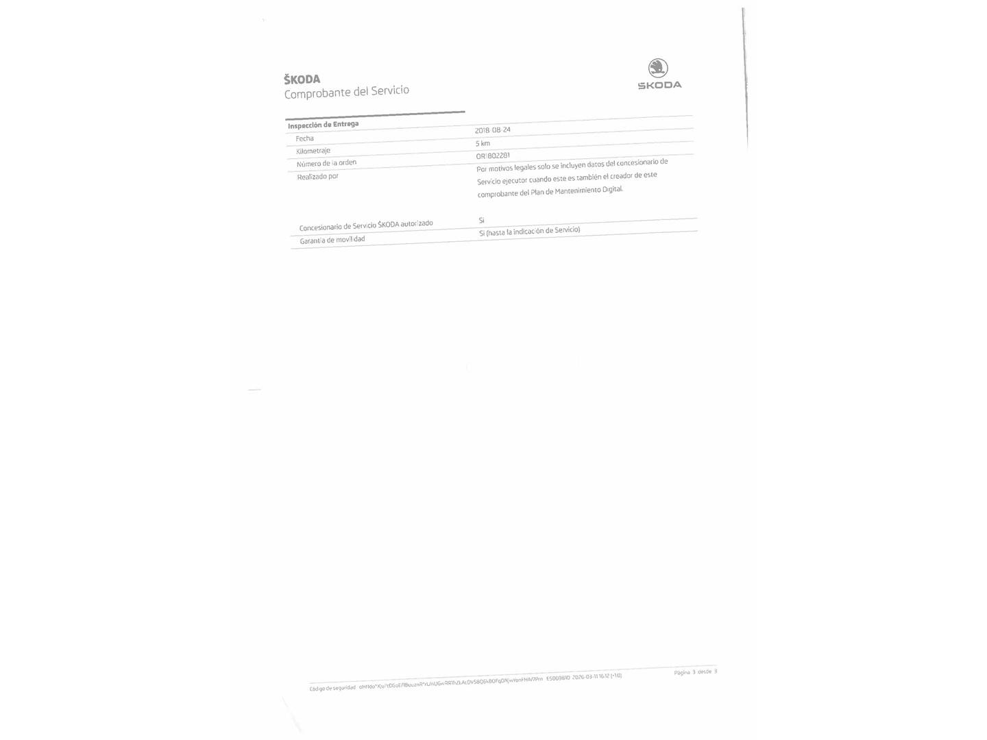 Foto del mantenimiento del Skoda Karoq Skoda Karoq 1.6 TDI Ambition (115 CV)