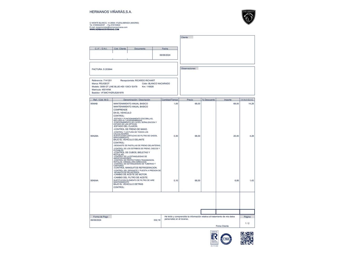 Peugeot 3008 Peugeot 3008 BlueHDI 130 S&S GT Line EAT8 (130 CV) de segunda mano