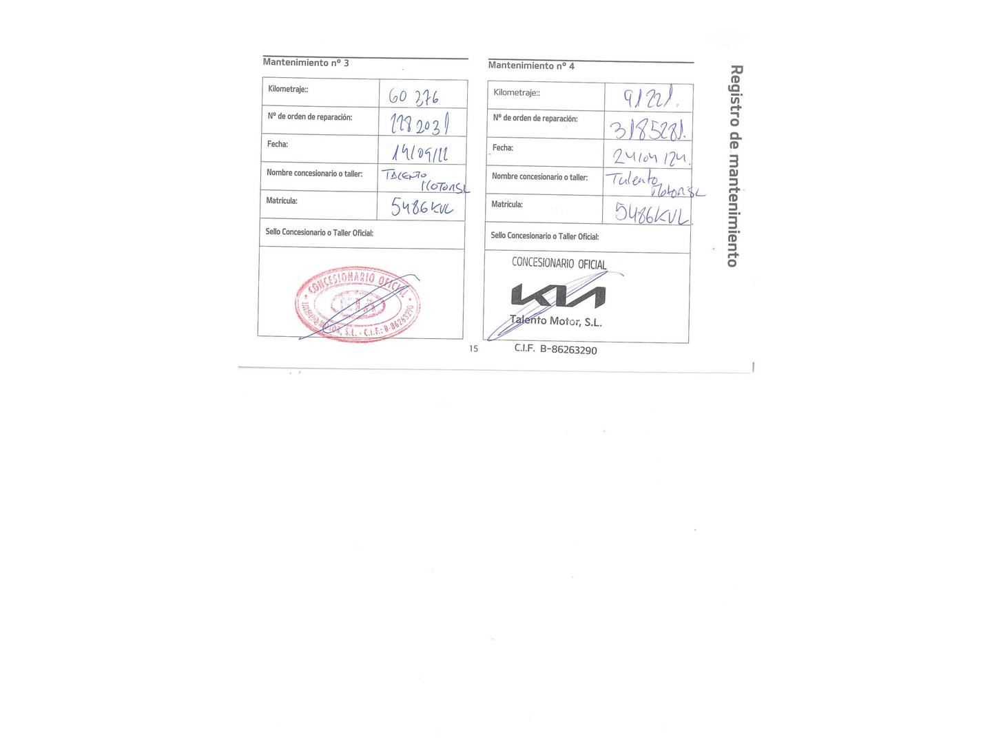 Foto del mantenimiento del KIA Sportage KIA Sportage 1.6 CRDi Drive 4x2 (115 CV)