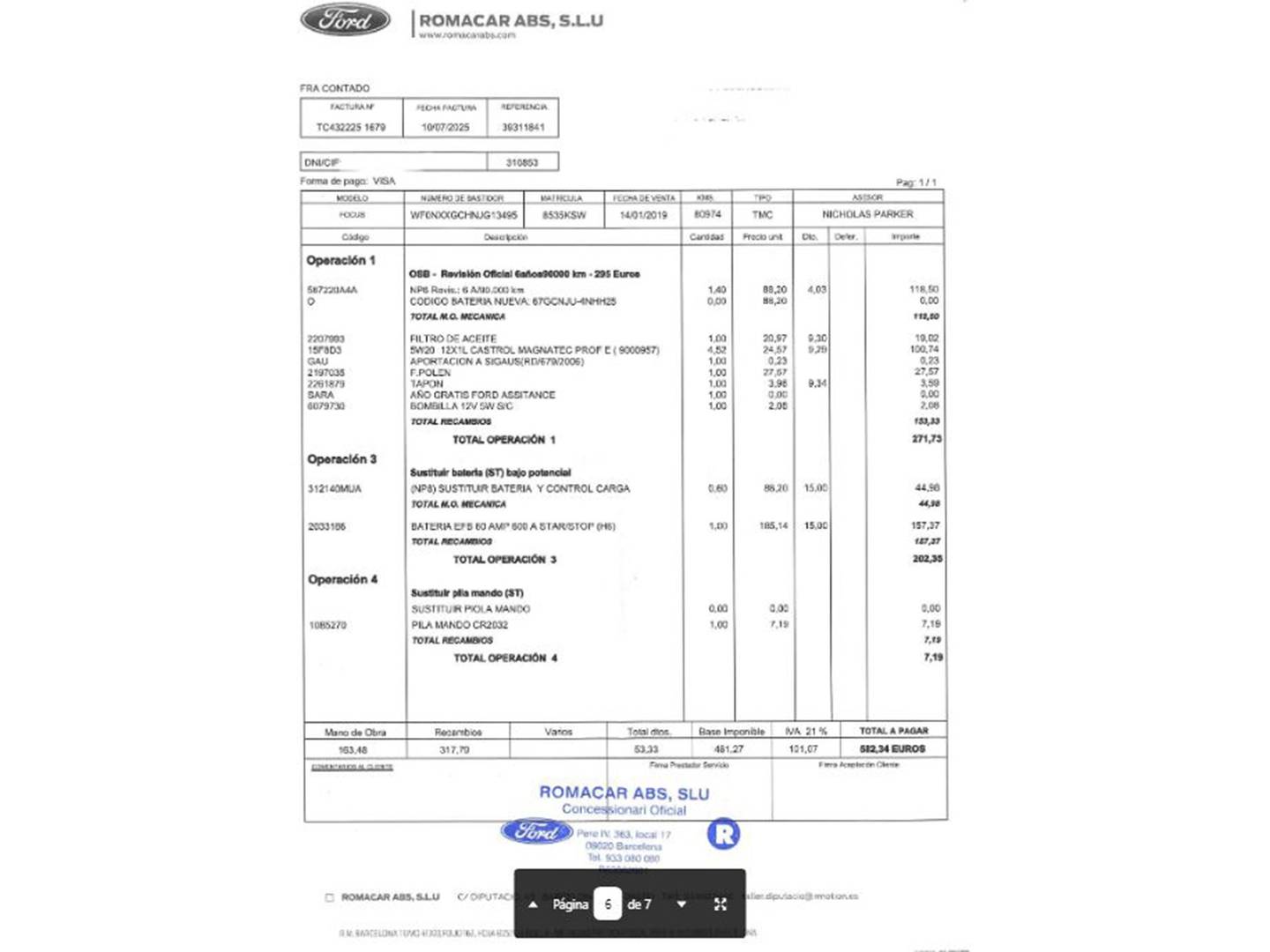 Foto del mantenimiento del Ford Focus Ford Focus 1.0 Ecoboost S&S ST-Line (125 CV)