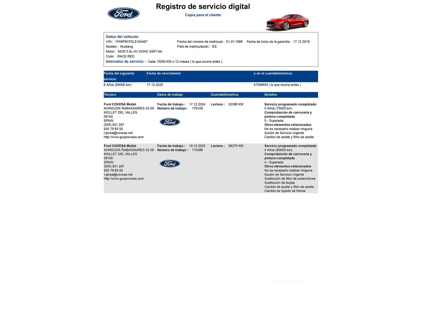 Foto Ford Mustang Ford Mustang 5.0 Ti-VCT V8 Mustang GT Fastback (450 CV)