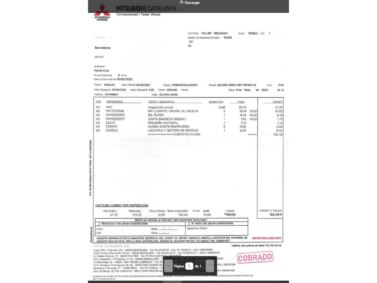 Mitsubishi Eclipse Cross Mitsubishi Eclipse Cross 150T Motion 2WD (163 CV) gasolina